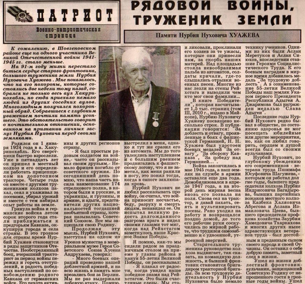 Хуажев Нурбий Нухович