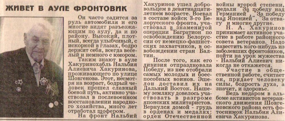 Хакуринов Нальбий Алиевич